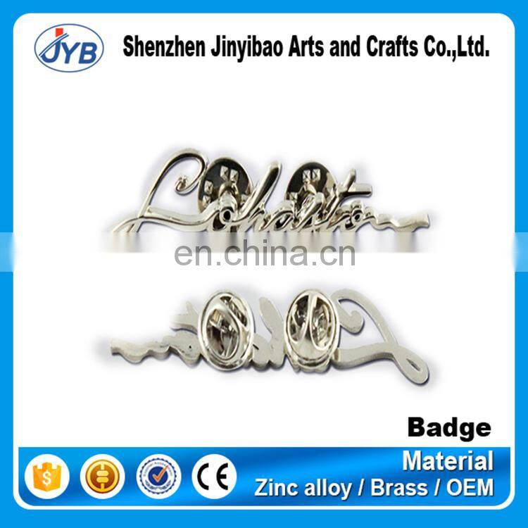 custom high end metal copper 0.6mm name tags bronze plate badge