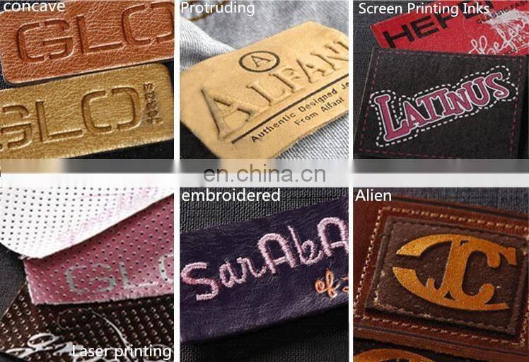 China facroty factory custom printed embossed leather patch