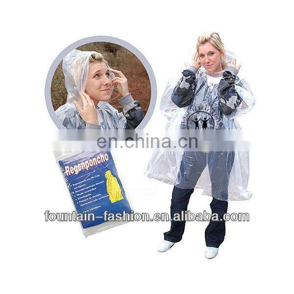 CHEAP ONE TIME USE HOODED PE PONCHO