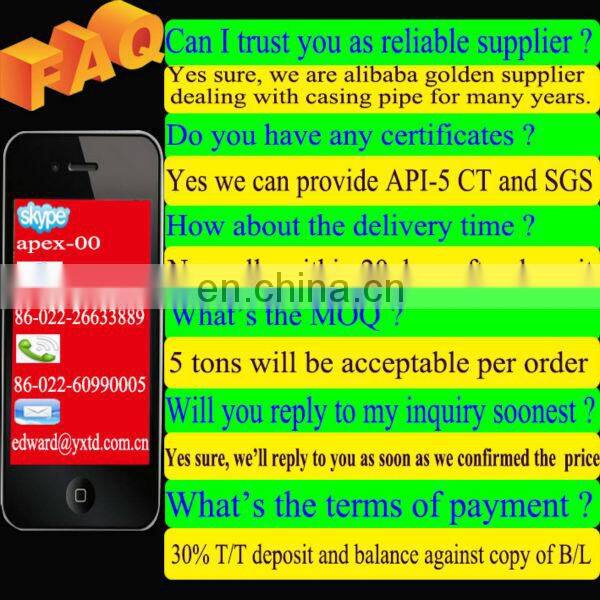 api 5ct seamless casing pipe l80-13cr