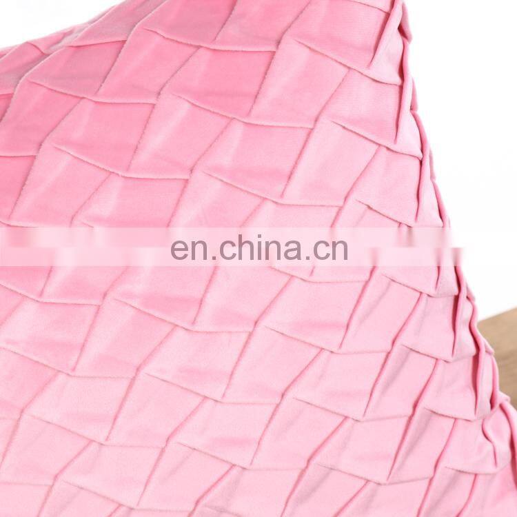 Amazon Best Seller Pink Ins Soft Velvet Wrinkle Throw Pillow Cushion For Home