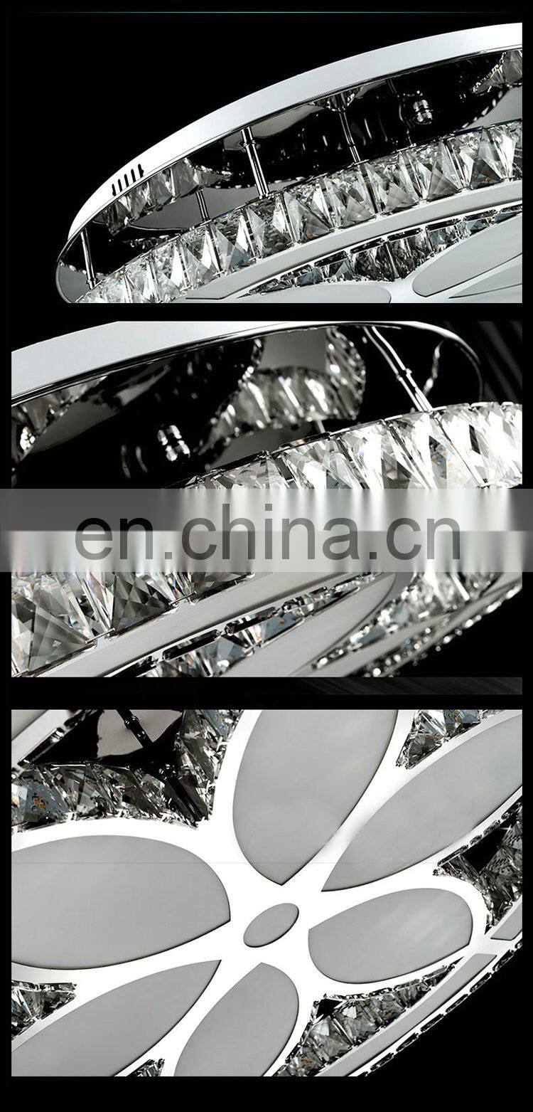 3 color change modern LED ceiling light crystal round flower shape ceiling lamps