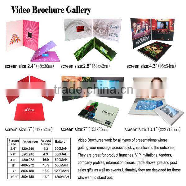 10.1inch LCD video brochure card advertising/wedding invitation card
