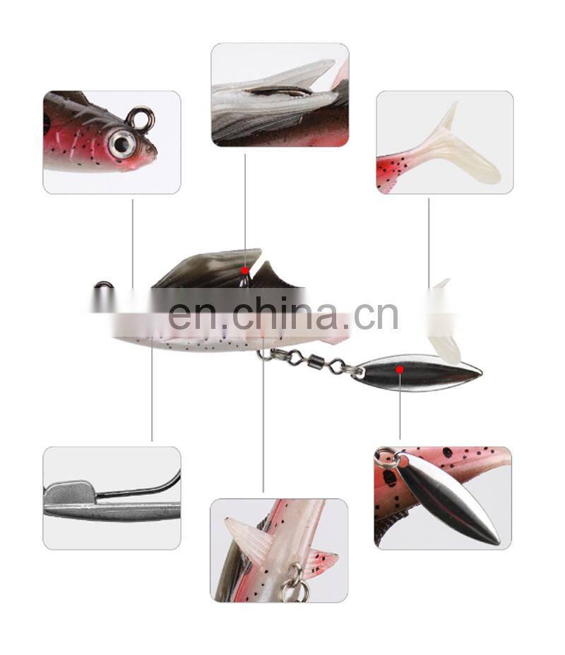 High Quality 8.5cm12.5g with Sequins VMC Single Hook Simulation Fishing Bait Soft Lead Fish