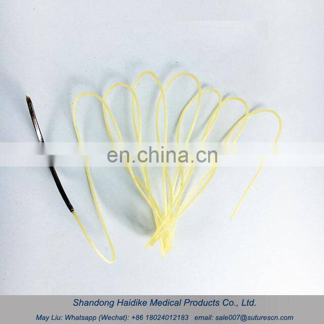 HDK factory source low price vet surgeon use surgical suture plain catgut absorbable with needles ISO FSC 3#-7/0#