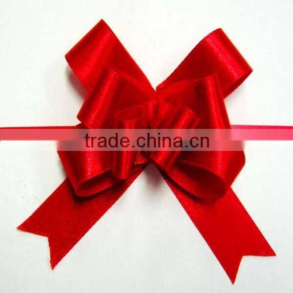 double gold-lines poly ribbon pull bow for decorative birthday flower or gift packaging