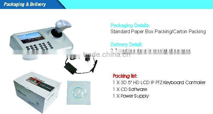 5inch LCD IP PTZ Keyboard control IP High Speed Dome Camera 3D Joystick 5.0" HD LCD Display Network PTZ Keyboard Controller