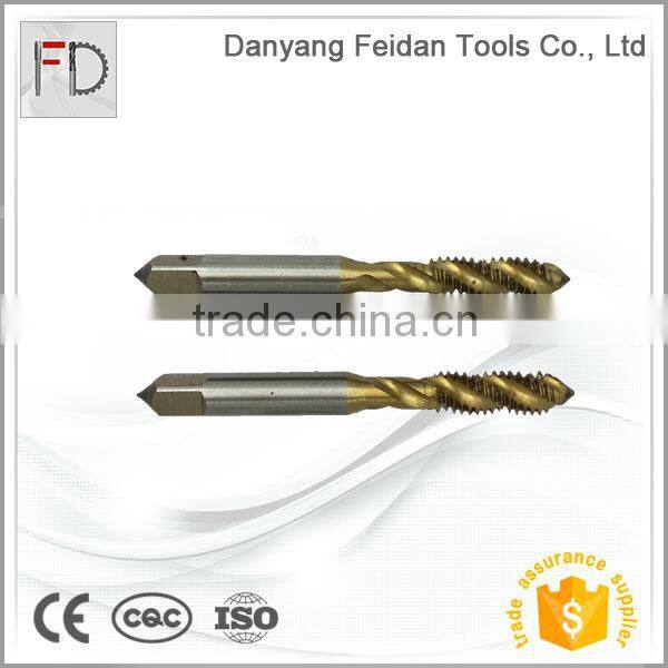 BSP 1 / 8 FEiDAN TOOLS Spiral Point Pipe Thread Taps in TiN Coated