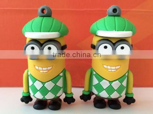 Cute Minion Shaped 1gb / 2gb / 4gb Custom PVC OTG USB Flash Drive For phone