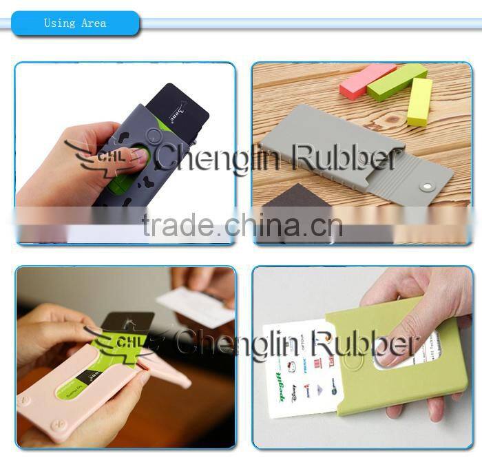 Custom Make Colorful Silicone Business Card Holder