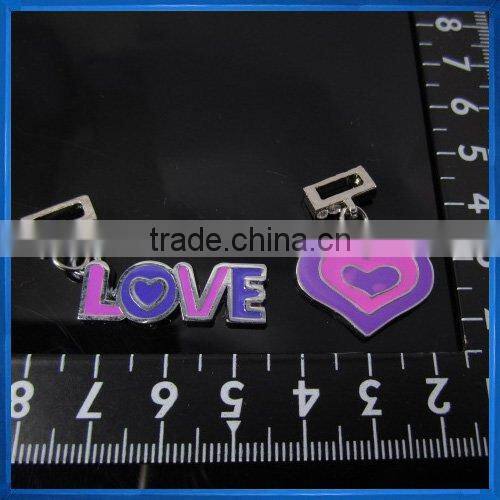 DIY LOVE charms for bracelets,heart-shaped charms
