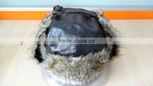 fake fur custom leather trapper hat winter