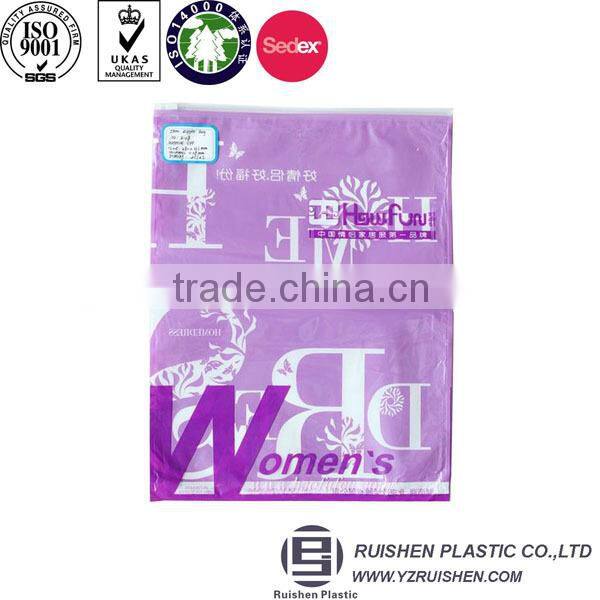 Transparent printed plastic zipper bag for packing