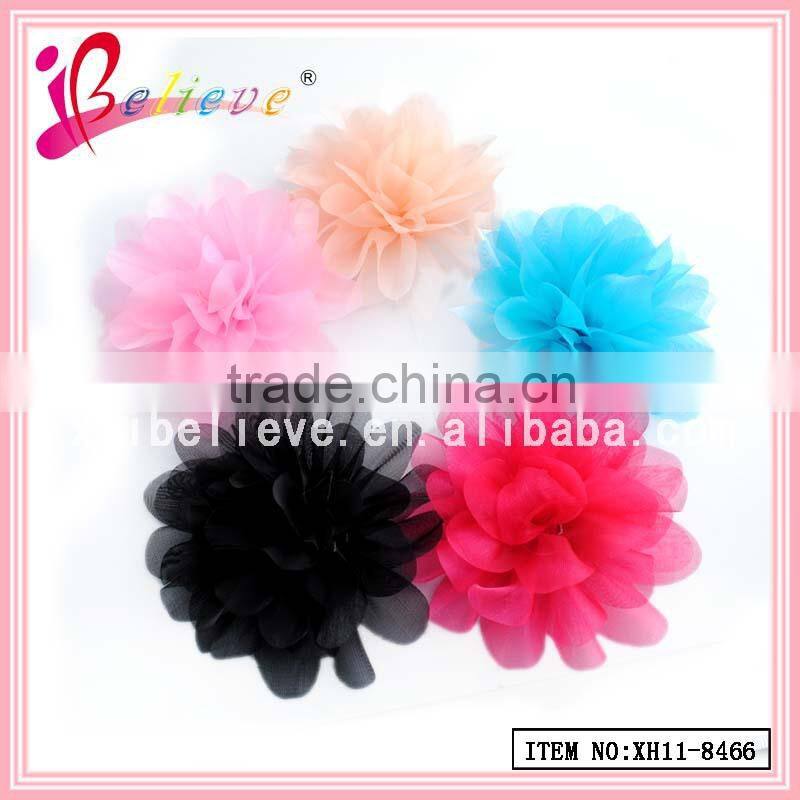 Free sample available women organza flower hair clips on alibaba hot sale (XH11-8466)