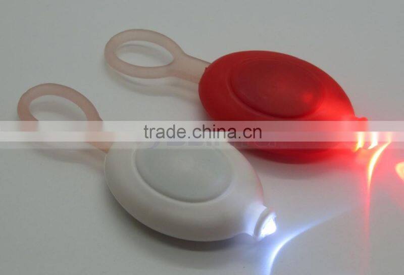 Silicon Key Holder Run Safe LED Light Red Anti Lost Warning Flashlight