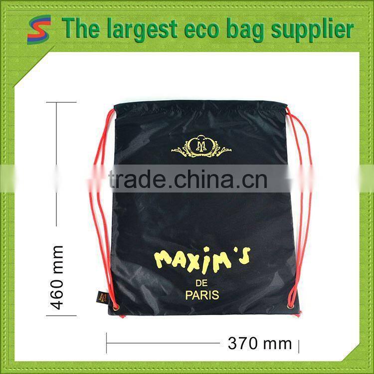 Black drawstring backpack bag