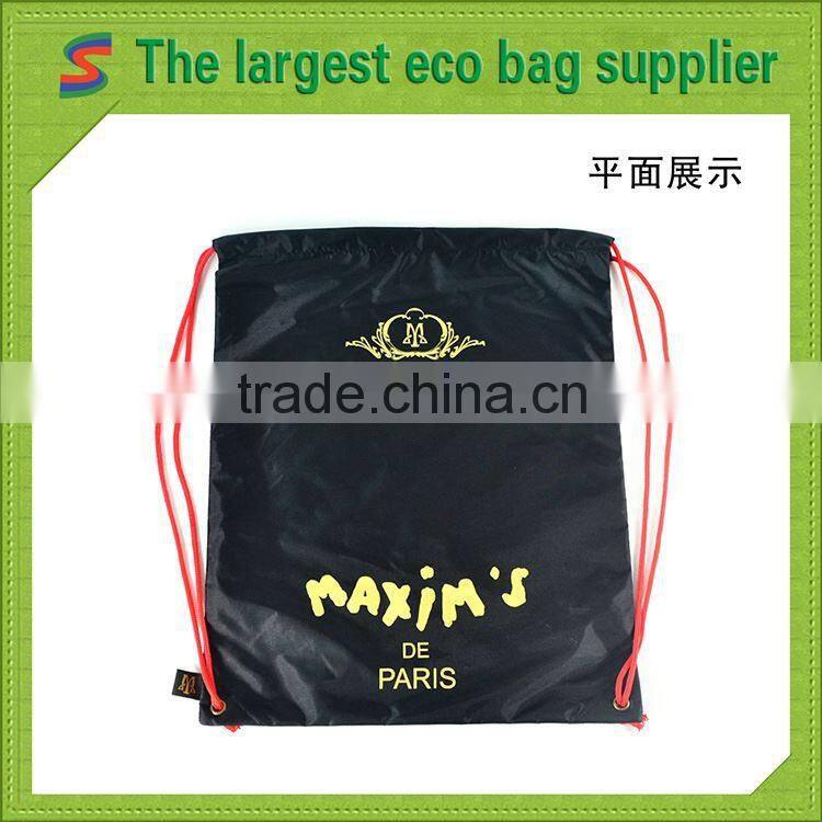 Black drawstring backpack bag