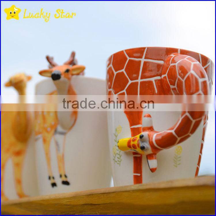 Ceramic 3D animal shape mugs for coffee or tea novelty cups food grade stoneware