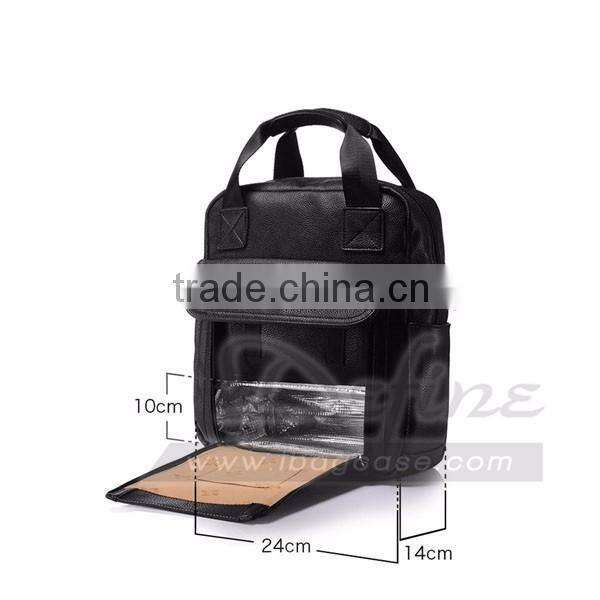High quality leather Insulated Lunch cooler bag for business man