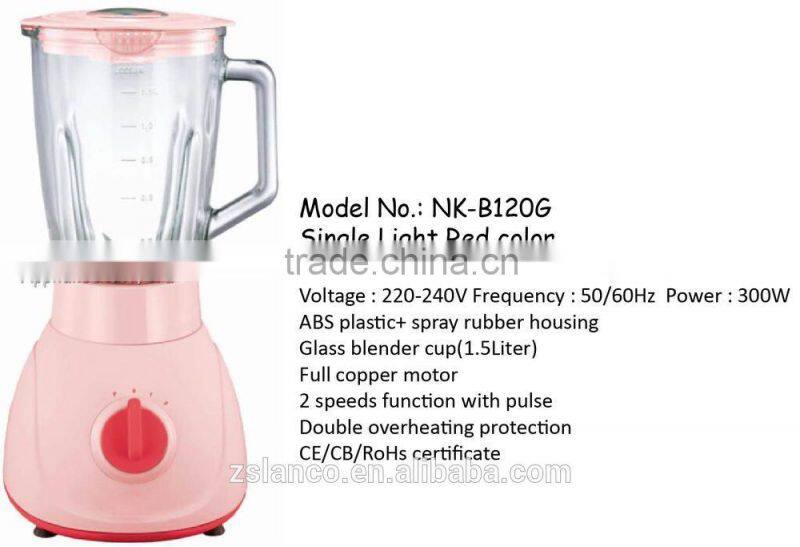 NK-B120G Blender Pink color food processer,table blender, CE/CB/RoHs/LFGB certificate