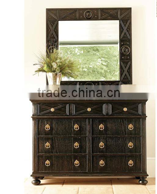 American classical dresser with mirror, solid wood dresser