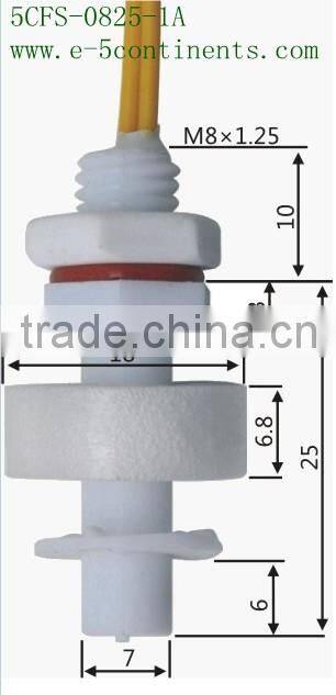 5CFS-0825-1A mini size PP water float level sensor/ liquid magnetic level switch