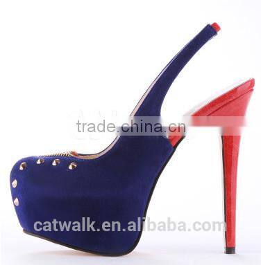 Hot style slingback blue women high heel platform shoes with red heels women shoes summer sandals