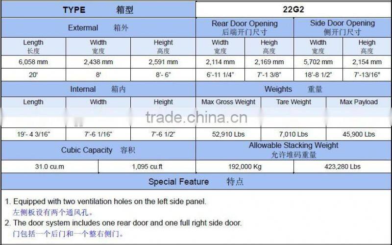 20ft Steel Reinforced Container