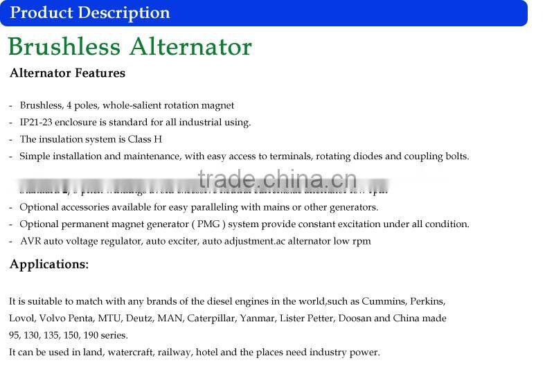 HOT SELLING TWG SERIES BRUSHLESS ALTERNATOR WITH GOOD PERFORMANCE