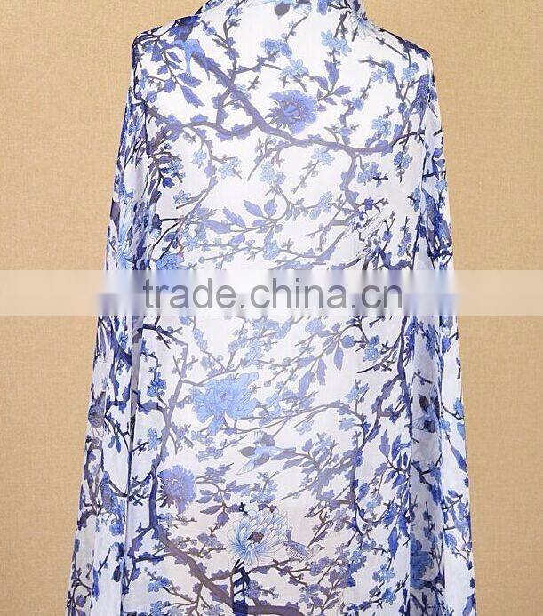 Quality and quantity assured silk chiffon floral printed fabric