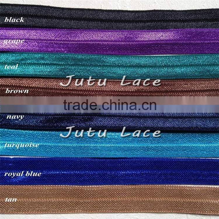 Fashion soft elastic band for Garment - pearl center flower headbands- flat stretch band- wholesale kids headwear