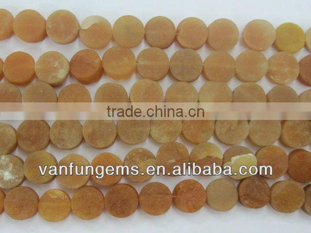 16 inch natural red aventurine round coin