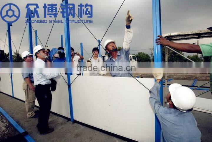 low cost light steel frame double-deck prefab house