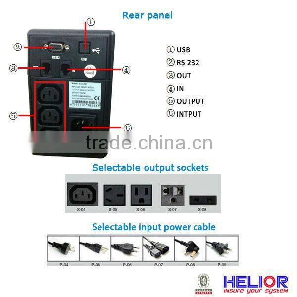 800va 50/60HZ LED display dc to ac manufacturer ups (Braver LED)