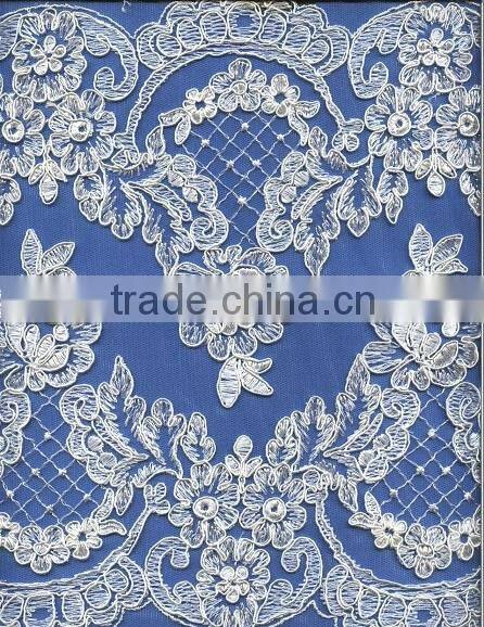 Best bridal veil embroidery lace trim for wedding dress