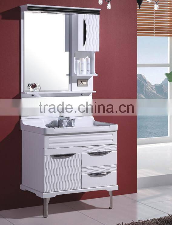 Hangzhou White pvc floor mount bathroom cabinet