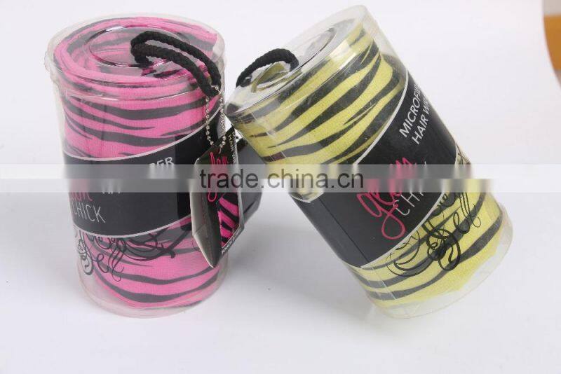 wholesale absorbent hair towel bath head cap cheap stripe hair towel