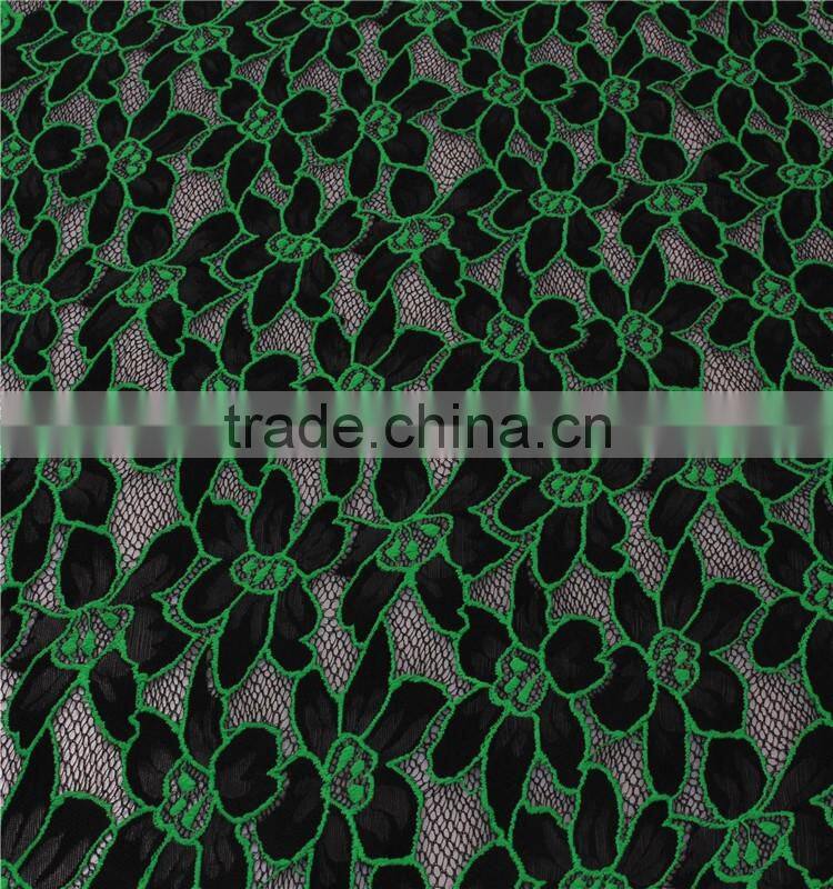 Fluorescent Green Fancy French chantilly Lace fabric