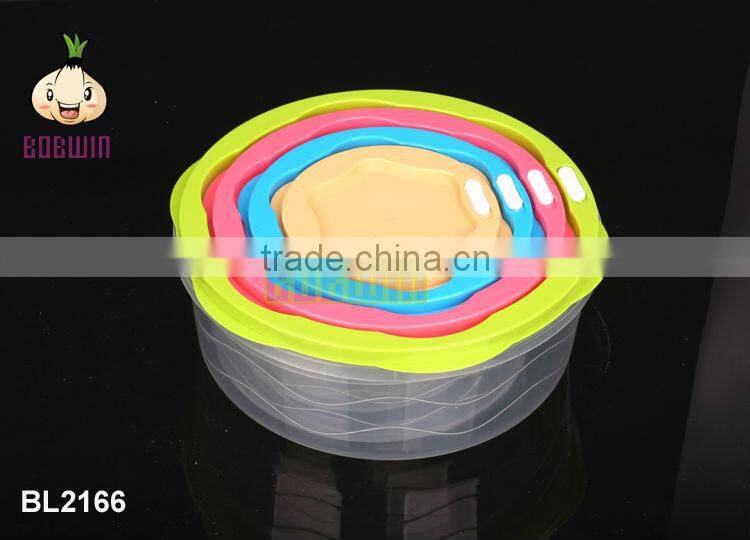 4 Color Lid airtight different size plastic container