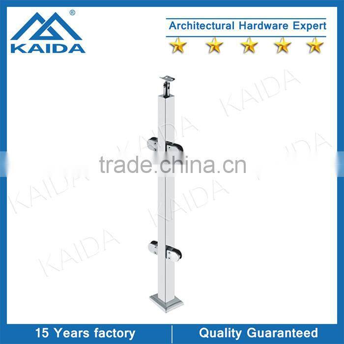 Glass stainless steel glass clamp post for stairs and railing
