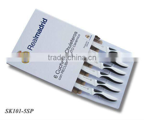 High quality 6pc ceramic coating steak knife set