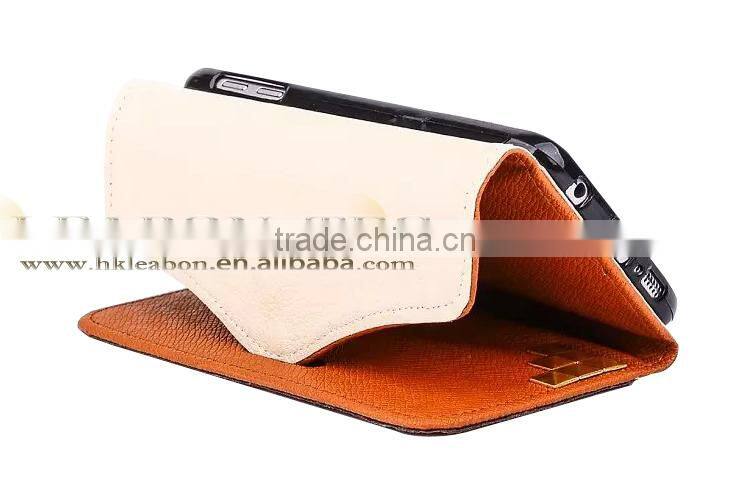 Leather Wallet Book Case Cover for Samsung Galaxy S6 Edge with zipper