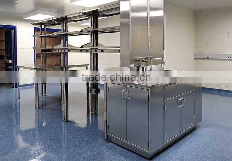 Microbiology stainless steel lab bench