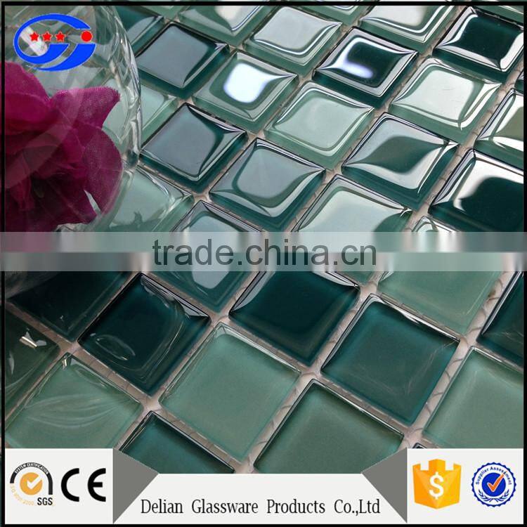 green iridescent mosaic tile