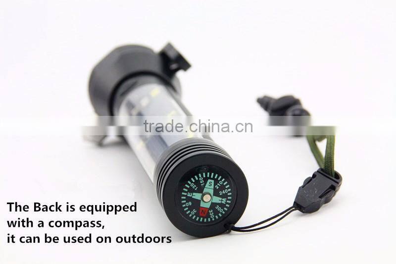 Gift Box-2016 NewTen functions in One Flashlight,Solar LED Torch With Hammer Campus USB Android Output Car Essential Emmergency