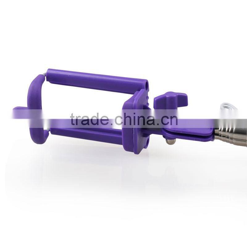 Wholesale price mini postable monopod wire selfie stick for mobile phone