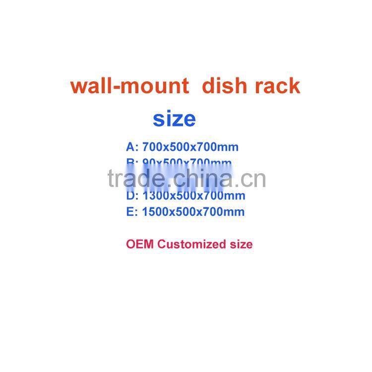 Factory professional stainless steel kitchen mounting dish rack for restaurant hotel in commercial industrial cookware knife