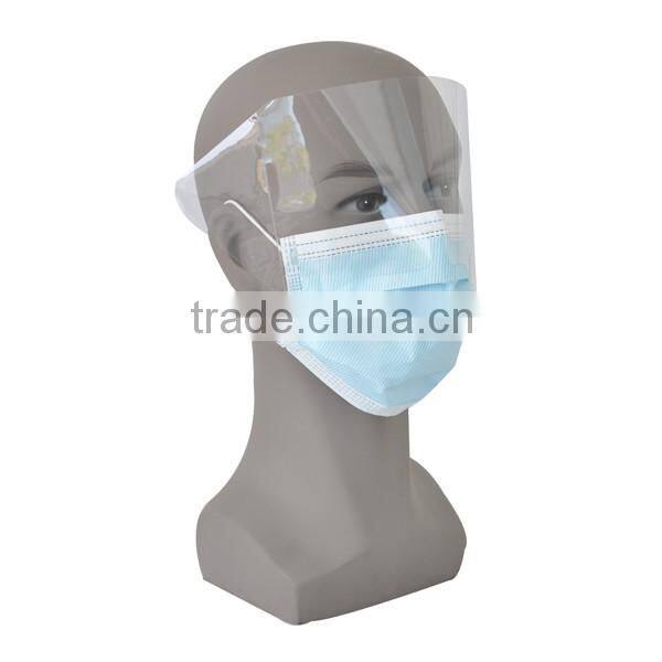 Face mask medical with eye shield