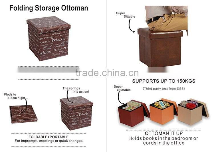 home storage nice faux leather folding storage box chair