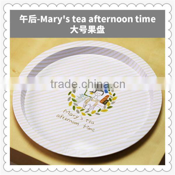 fashion round metal tin tray